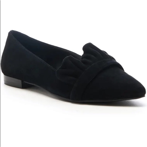 Sole Society SO-Kamber Black Suede Flats with Ruffle Detail size 9 - Picture 4 of 13